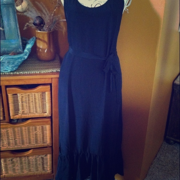 Nwot Victoria's Secret Black Flowing Maxi Dress Xs